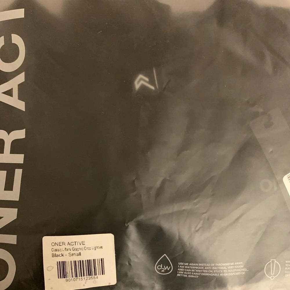 NWT Oner Active CLASSIC LIFTERS GRAPHIC RELAXED CROP LIGHTWEIGHT T-SHIRT Black S - Picture 3 of 4